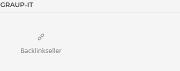 Der Element-Browser des Builders mit der Gruppe Graup-IT und dem Element Backlinkseller