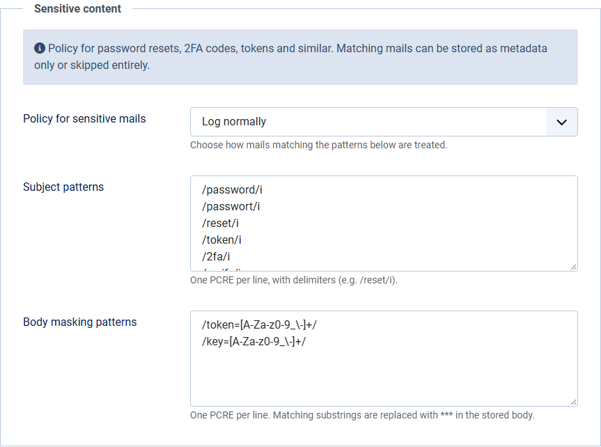 The options tab sensitive content